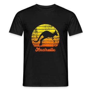 Australia - Men's T-Shirt - black - Front - AI Model Male 178 light (178cm)