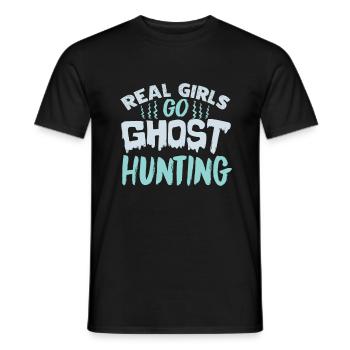 Hunting ghosts - Men's T-Shirt - black - Front - AI Model Male 178 light (178cm)