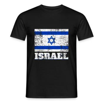 Drapeau d’Israël - T-shirt homme - noir - Devant - AI Model Male 178 light (178cm)