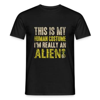 Costume d'extraterrestre - T-shirt homme - noir - Devant - AI Model Male 178 light (178cm)