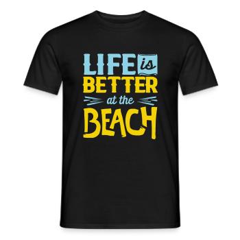 Strand - Männer T-Shirt - Schwarz - Vorne - AI Model Male 178 light (178cm)