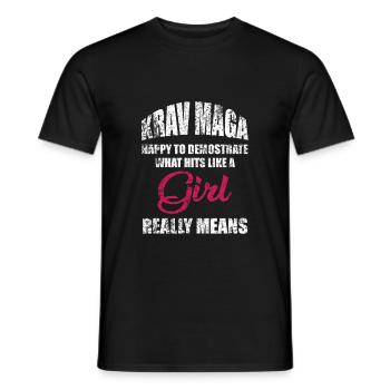 Fille de Krav Maga - T-shirt homme - noir - Devant - AI Model Male 178 light (178cm)