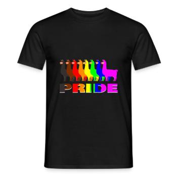 Lama, amérique sud, animal - T-shirt homme - noir - Devant - AI Model Male 178 light (178cm)
