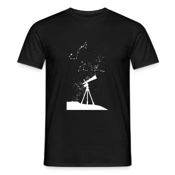 Télescope d'astronomie - T-shirt homme - noir - Devant - AI Model Male 178 light (178cm)