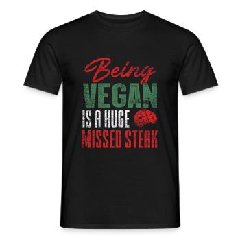 Steak à griller - T-shirt homme - noir - Devant - AI Model Male 178 light (178cm)