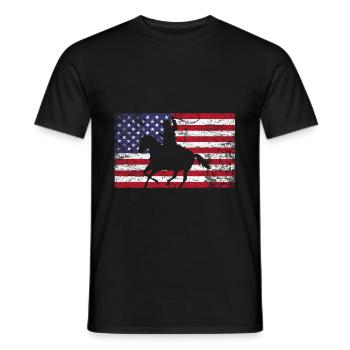 Cowboy America - T-shirt homme - noir - Devant - AI Model Male 178 light (178cm)