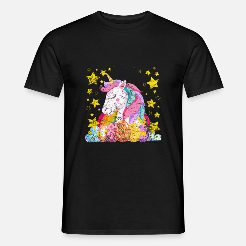 Ostern Einhorn - Männer T-Shirt - Schwarz