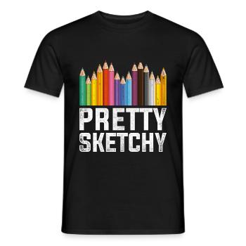 Paint brush - Men's T-Shirt - black - Front - AI Model Male 178 light (178cm)