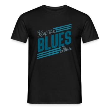 Blues - Männer T-Shirt - Schwarz - Vorne - AI Model Male 178 light (178cm)