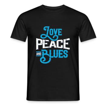 Blues - Männer T-Shirt - Schwarz - Vorne - AI Model Male 178 light (178cm)