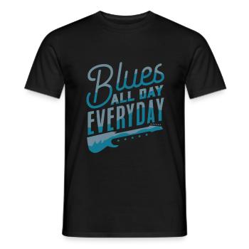 Blues - Männer T-Shirt - Schwarz - Vorne - AI Model Male 178 light (178cm)