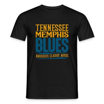 blues - Men's T-Shirt - black - Front - AI Model Male 178 light (178cm)