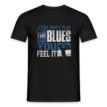 Blues - Männer T-Shirt - Schwarz - Vorne - AI Model Male 178 light (178cm)