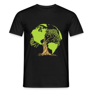 Earth Day environmental protection - Men's T-Shirt - black - Front - AI Model Male 178 light (178cm)