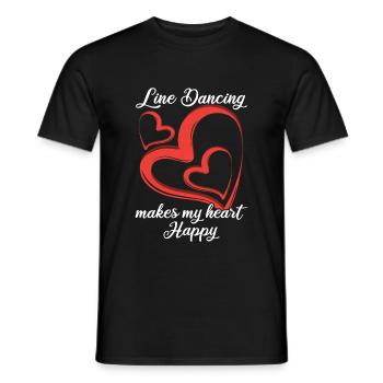 Linedance love - Men's T-Shirt - black - Front - AI Model Male 178 light (178cm)