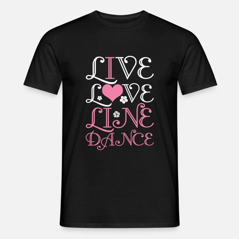 Linedance - Männer T-Shirt - Schwarz