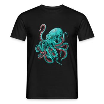 Oktopus Krake - Männer T-Shirt - Schwarz - Vorne - AI Model Male 178 light (178cm)