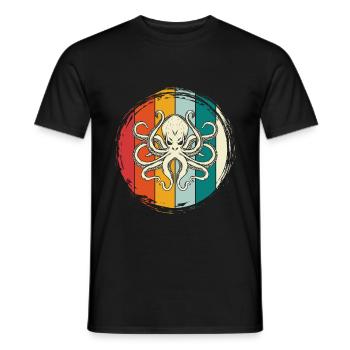 Octopus pirate octopus - Men's T-Shirt - black - Front - AI Model Male 178 light (178cm)