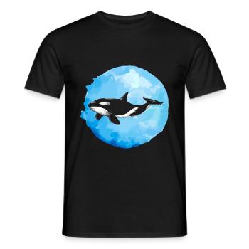 Poissons orques d'épaulards - T-shirt homme - noir - Devant - AI Model Male 178 light (178cm)
