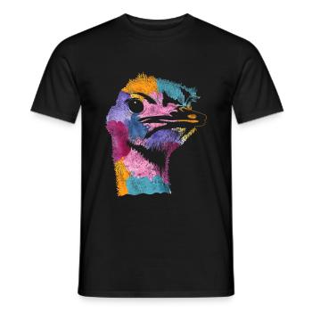 ostrich - Men's T-Shirt - black - Front - AI Model Male 178 light (178cm)
