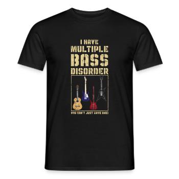 Musicien de musique rock guitare basse - T-shirt homme - noir - Devant - AI Model Male 178 light (178cm)