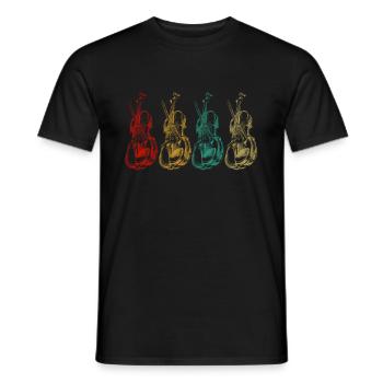 Cello cellist - Men's T-Shirt - black - Front - AI Model Male 178 light (178cm)
