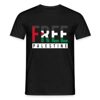 Palestine country - Men's T-Shirt - black - Front - AI Model Male 178 light (178cm)