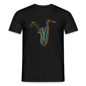 Musique jazz saxophone - T-shirt homme - noir - Devant - AI Model Male 178 light (178cm)