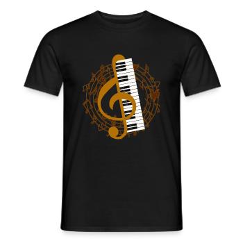 piano - Men's T-Shirt - black - Front - AI Model Male 178 light (178cm)