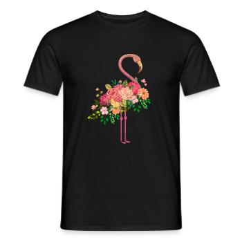 Oiseau flamant rose - T-shirt homme - noir - Devant - AI Model Male 178 light (178cm)