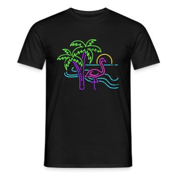 Animaux flamants roses - T-shirt homme - noir - Devant - AI Model Male 178 light (178cm)