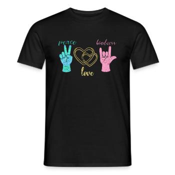 Frieden Liebe Harmonie - Männer T-Shirt - Schwarz - Vorne - AI Model Male 178 light (178cm)