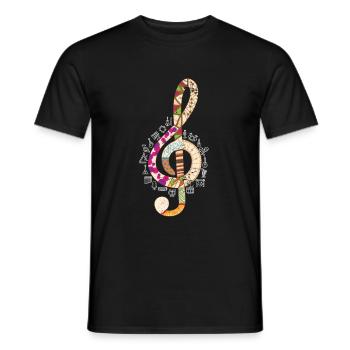 Clef Classical music - Men's T-Shirt - black - Front - AI Model Male 178 light (178cm)