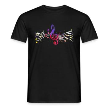 Notenschlüssel Orchester - Männer T-Shirt - Schwarz - Vorne - AI Model Male 178 light (178cm)