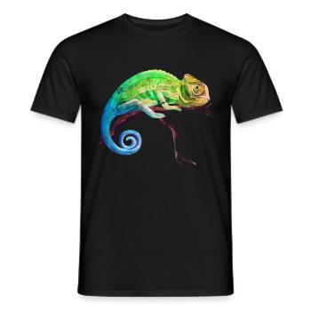 Chameleon tropics reptile - Men's T-Shirt - black - Front - AI Model Male 178 light (178cm)