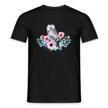 Oiseau hibou - T-shirt homme - noir - Devant - AI Model Male 178 light (178cm)