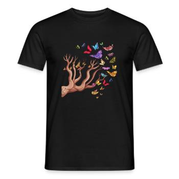 Beauté des insectes papillons - T-shirt homme - noir - Devant - AI Model Male 178 light (178cm)