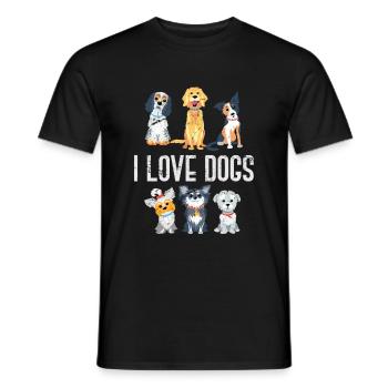 Dog dog lover - Men's T-Shirt - black - Front - AI Model Male 178 light (178cm)