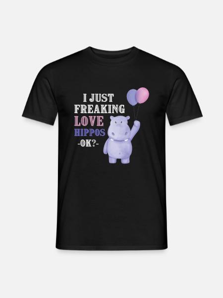 Hippo Nilpferd Geschenkidee - Männer T-Shirt - Schwarz