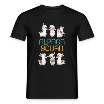 Llama alpaca - Men's T-Shirt - black - Front - AI Model Male 178 light (178cm)