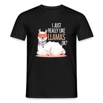 lama - Men's T-Shirt - black - Front - AI Model Male 178 light (178cm)