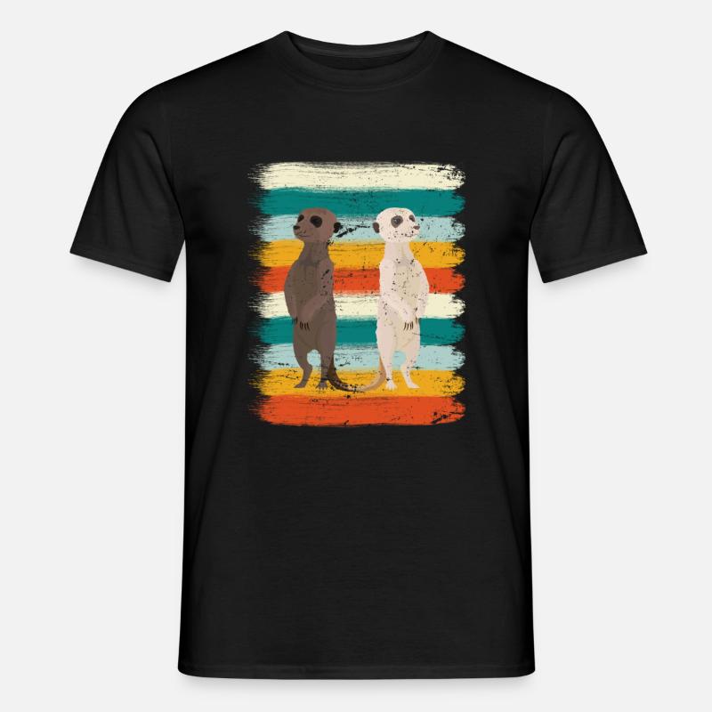 Retro Erdmännchen - Männer T-Shirt - Schwarz