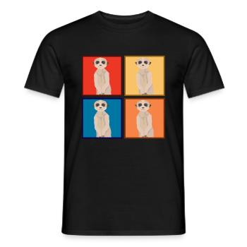 Erdmännchen Tiere Tier - Männer T-Shirt - Schwarz - Vorne - AI Model Male 178 light (178cm)