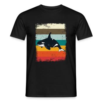 Retro Orca - Männer T-Shirt - Schwarz - Vorne - AI Model Male 178 light (178cm)