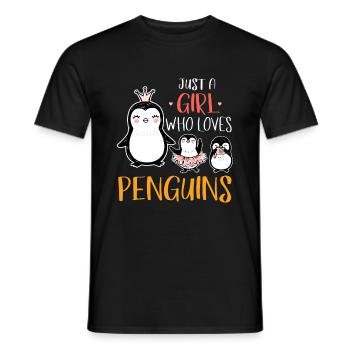 Pinguin Mädchen - Männer T-Shirt - Schwarz - Vorne - AI Model Male 178 light (178cm)