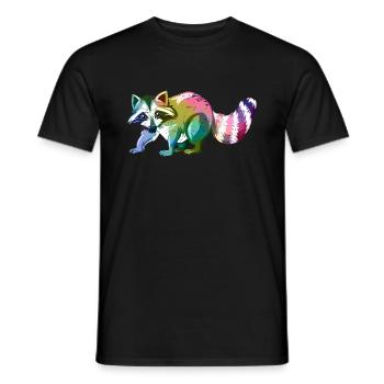 Raccoon cute animal - Men's T-Shirt - black - Front - AI Model Male 178 light (178cm)