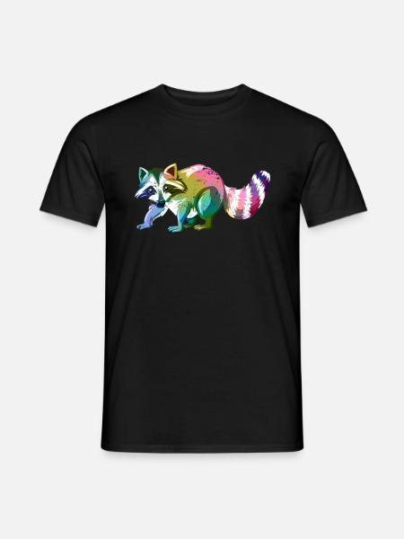 Waschbär Niedliches Tier - Männer T-Shirt - Schwarz