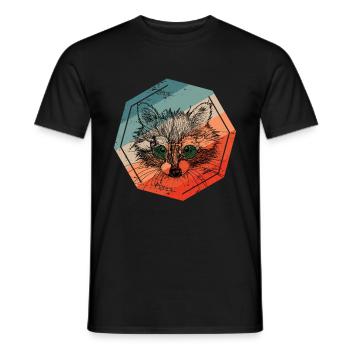 Raccoon bear - Men's T-Shirt - black - Front - AI Model Male 178 light (178cm)