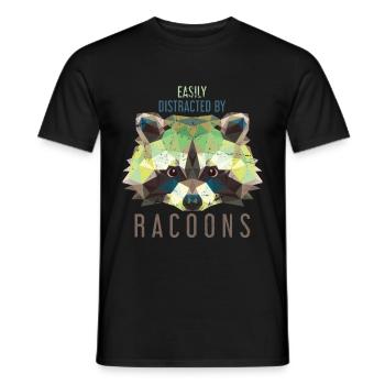 Raccoon animal - Men's T-Shirt - black - Front - AI Model Male 178 light (178cm)