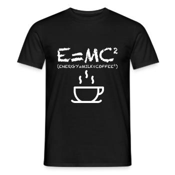 Énergie = lait x café - T-shirt homme - noir - Devant - AI Model Male 178 light (178cm)